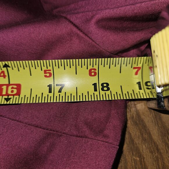 Talbots Womens Burgundy Purple Three Quarter Sleeve Button Down Shirt Size L - Picture 6 of 8